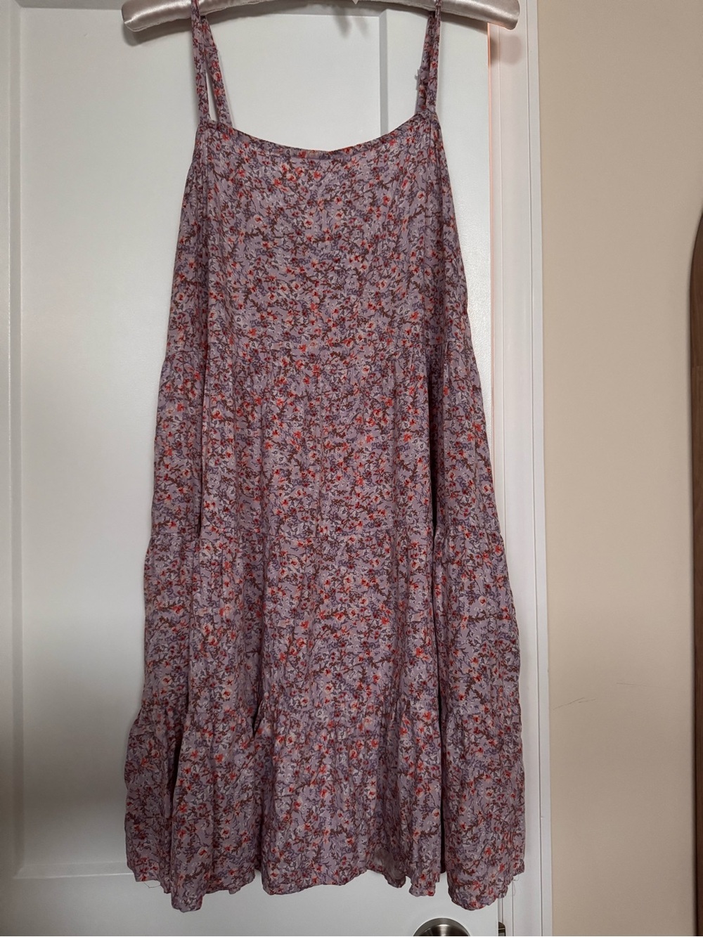Old Navy Floral Spaghetti-Strap dress Lavender Floral pockets adj strap XL